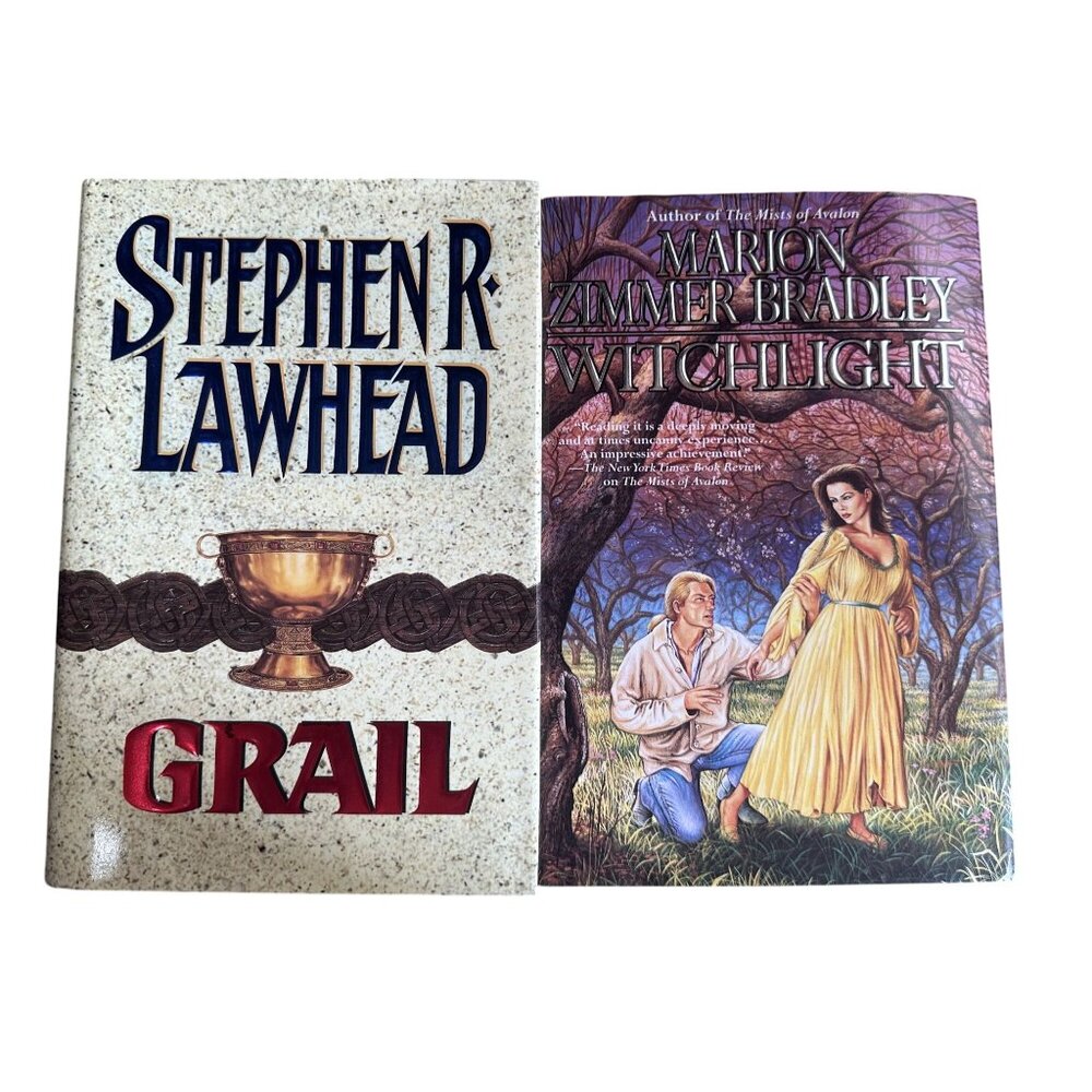 Fantasy Paperback Books Set of 2 Books Grail 1997 & Witchlight 1996 Hardback